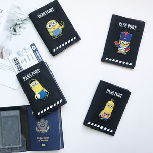 小黄人搞怪护照保护套防水便携留學護照收納包个性旅行用品机票夹