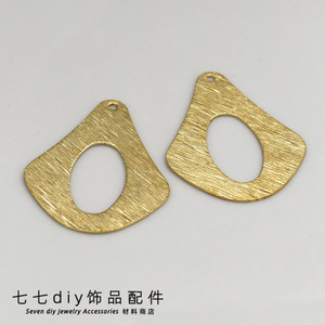 黄铜35mm拉丝水滴片 金属几何耳环装饰挂件坠diy手工饰品配件材料