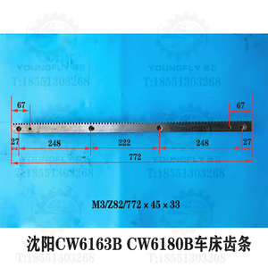 沈阳CW6163B CW6180B车床齿条 3模 82齿 772长床身齿条 牙条