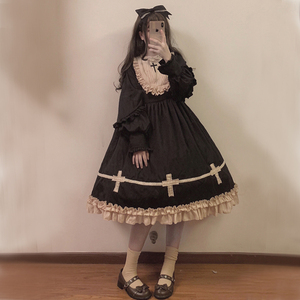 洛莉塔衣服lolita萝莉塔裙子学生原创黑暗系lo裙萝莉套装洛丽塔