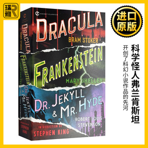 科学怪人 弗兰肯斯坦 吸血鬼伯爵德古拉 化身博士 英文原版 Frankenstein Dracula Dr Jekyll and Mr Hyde 科幻小说 进口英语书籍