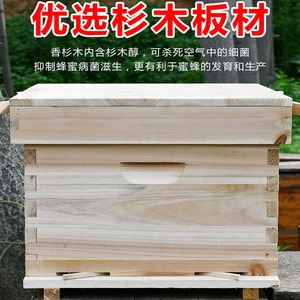福美养蜂 中蜂蜂箱蜂箱全套十框养蜂箱杉木烘干诱蜂蜂箱蜂箱批发