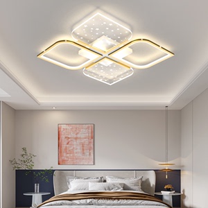 卧室吸顶灯2022年新款现代简约主卧北欧创意四叶草满天星网红灯具
