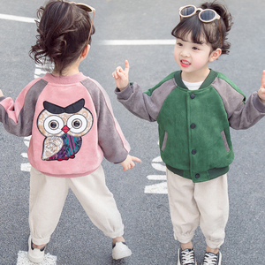 1-3岁女宝宝春秋装外套2020新款儿童5中小童卡通时髦洋气上衣夹克