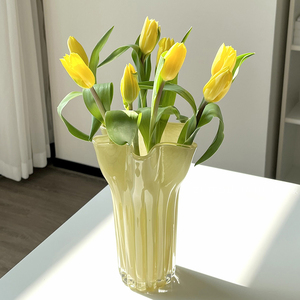 中古芬顿花瓶白菜琉璃客厅摆件高级感花器水养鲜花法式浪漫装饰品