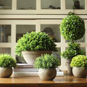 田园家居仿真植物假花球盆栽小盆景套装室内客厅绿植装饰品摆件设