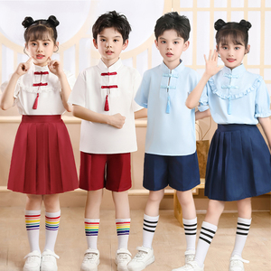 六一儿童演出服幼儿诗歌朗诵合唱服中国风汉服中小学生运动会班服