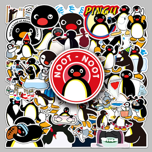 50张pingu可爱小企鹅卡通涂鸦呆萌小动物diy手帐手机壳行李箱贴纸