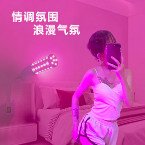 房间氛围灯情侣夫妻床头灯紫色粉色浪漫卧室情调小夜灯遥控气氛灯