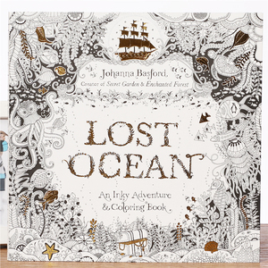 秘密花园3英文版迷失海洋LOST OCEAN成人减压填色书涂色本绘画本