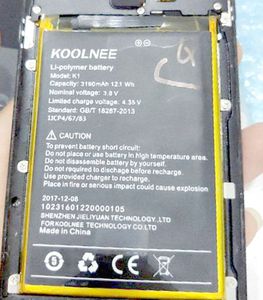 适用于 Koolnee K1 手机电池 6寸2K屏超窄边框全面屏 K1内置电板