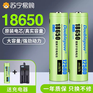 苏宁18650锂电池充电器大容量3.7v强光手电筒小风扇4.2v头灯1956