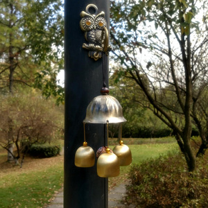 可爱猫头鹰清新风格挂饰门饰纯铜门铃铛欧式房间客厅铜风铃