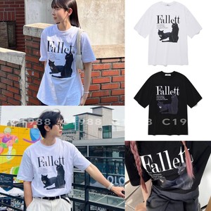Fallett小众品牌黑猫咪T恤 C1988韩国正品代购 HM2267
