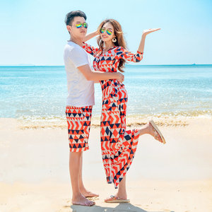 马尔代夫沙滩裙长裙海边度假情侣装蜜月巴厘岛显瘦海滩连衣裙女裙