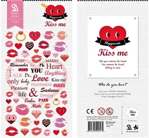 韩国sonia贴纸 Kiss me 热恋情侣爱心唇印手机手帐素材diy装饰贴