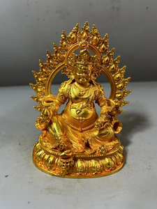 新款鎏金黄财神佛像摆件尼泊尔财神家居装饰工艺品摆件