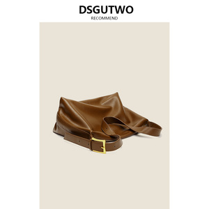 DSGUTWO 软塌极简风真皮单肩包大包2021新款包包女大容量斜挎包