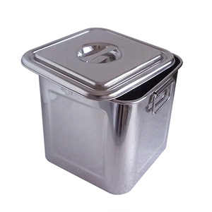 不锈钢桶带盖商用四方桶50斤手提加厚食用级大桶油桶米桶家用厨房