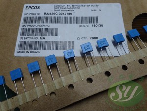 EPCOS 0.22uf/63v 220nf u22 224全新5m编带薄膜电容 B32529C224J