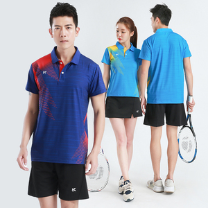 羽毛球服女款裙裤套装速干男士短袖兵乓球衣运动网球服装上衣印字