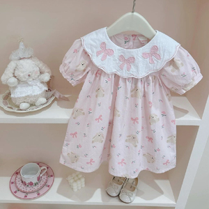 婴儿衣服夏季童装洋气薄款短袖连衣裙公主裙一周岁女宝宝夏装裙子