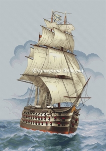 大海一帆风顺十字绣电子图纸PDF格式图图纸帆船远航大海风景