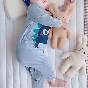 男童睡衣莫代尔连体夏季薄款棉绸春秋长袖睡袋婴儿宝宝儿童空调服