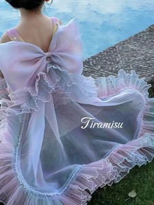 24新款夏季专柜品牌洛丽塔人鱼公主裙连衣裙粉色系可爱蛋糕纱纱裙