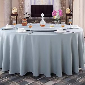 酒店圆桌布布艺菱形提花台布中欧式桌布家用餐厅转盘套加厚可定制