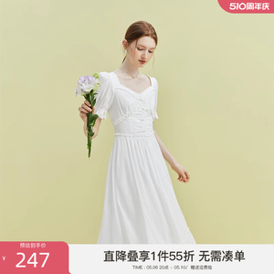 范思蓝恩23FS12476浪漫甜美约会氛围感连衣裙女夏季优雅减龄裙子