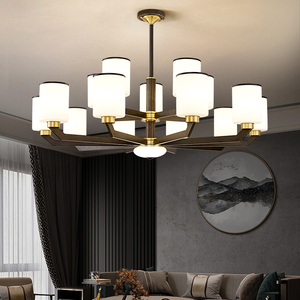 全铜新中式吊灯客厅灯现代简约中国风大气家用别墅卧室餐厅灯具