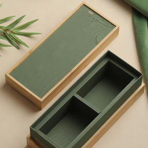 新品竹叶青茶双包半斤装竹盒子信阳毛尖绿茶茶叶包装盒空礼盒定制
