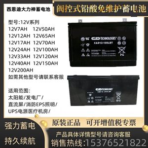 西恩迪大力神蓄电池12V-100A26A40A65A76A88A114A158A UPS电源