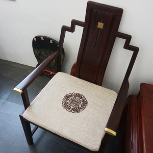 中式圈椅垫红木餐椅垫棕榈坐垫高密度海绵沙发垫长登垫茶椅垫定制