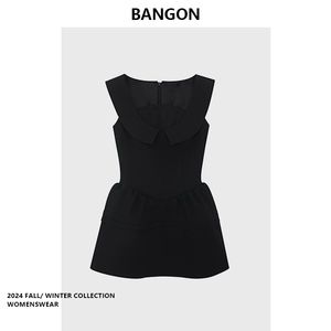 BANGON rose同款黑色吊带连衣裙短款气质甜辣风2024夏季新款裙子