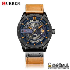 CURREN/卡瑞恩8301商务手表男士运动韩版防水日历大表盘石英手表