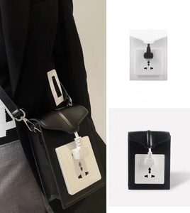 YMBHZ 小众品牌设计开关插头插座皮手机包时尚个性单肩斜跨小方包