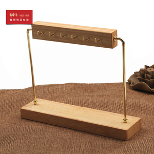 实木门型钩式6位手链项链架创意铁艺桌面木质收纳架饰品展示架