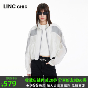 LINC金羽杰2024年夏季新品轻薄动感拼色夹克轻薄外套女S242JK271Y