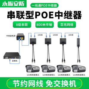 POE中继器一线通网络监控摄像机AP信号供电一体传输器交换机包邮
