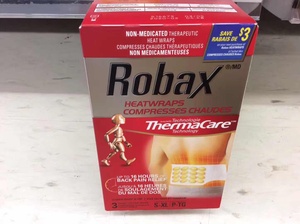 2盒直邮加拿大暖宝宝贴 3片装Robax护腰贴暖腰贴产妇月子缓解酸痛