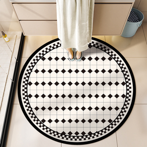 圆形卫生间地垫浴室吸水防滑垫家用厕所硅藻泥垫子洗手台厨房地毯