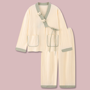 『熊熊物语』日系小熊睡衣女春秋款纯棉长袖日式和服可外穿家居服
