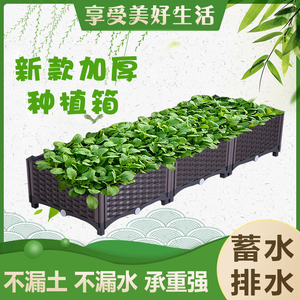 种植箱 阳台蔬菜种菜盆特大号长方形塑料花槽屋顶种菜设备花盆