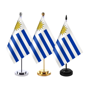 乌拉圭国旗 办公室桌旗座桌面旗帜摆件室内单杆旗架会议室装饰
