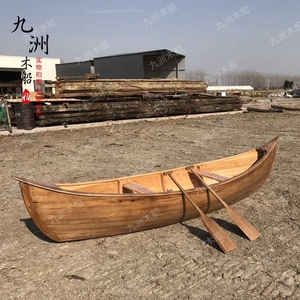 木船酒店房地产装饰船种花摄影道具船实木摆件手划船欧式木船复古