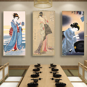 日本仕女图装饰画浮世绘日式料理餐厅寿司店挂画和风民宿酒店壁画