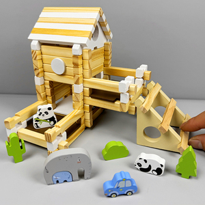 智酷堡巧手鲁班榫卯积木小小建筑师diy拼装木头房子儿童益智玩具