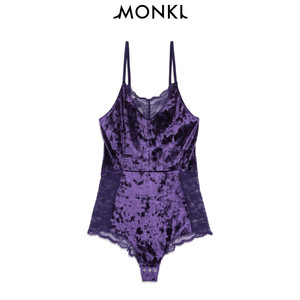 MONKI2019秋季新款 深紫色蕾丝吊带塑身连体衣女 06